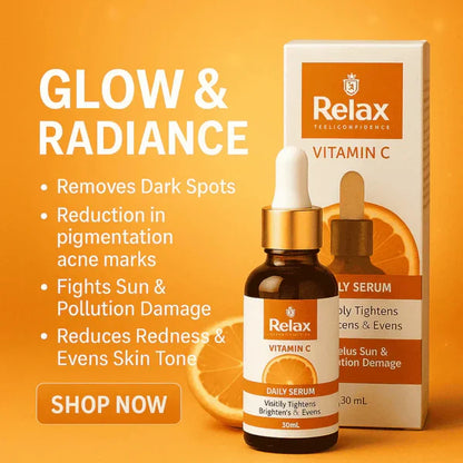 Relax Vitamin C Daily Face Serum – Brightening, Anti-Aging & Hydrating Formula for Radiant Skin (30ml)