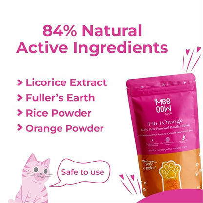 4-in-1 Orange Body Hair Removal Powder Mask for Women & Men